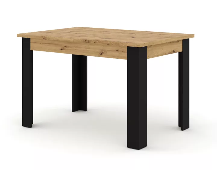 Table à manger extensible bois et noir 120 à 160 cm Donnely