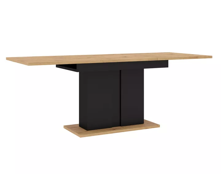 Table à manger extensible bois et noir 140 à 200 cm Donnely