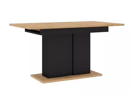 Table à manger extensible bois et noir 140 à 200 cm Donnely