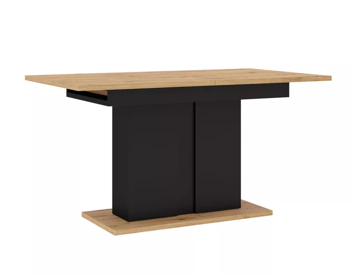 Table à manger extensible bois et noir 140 à 200 cm Donnely