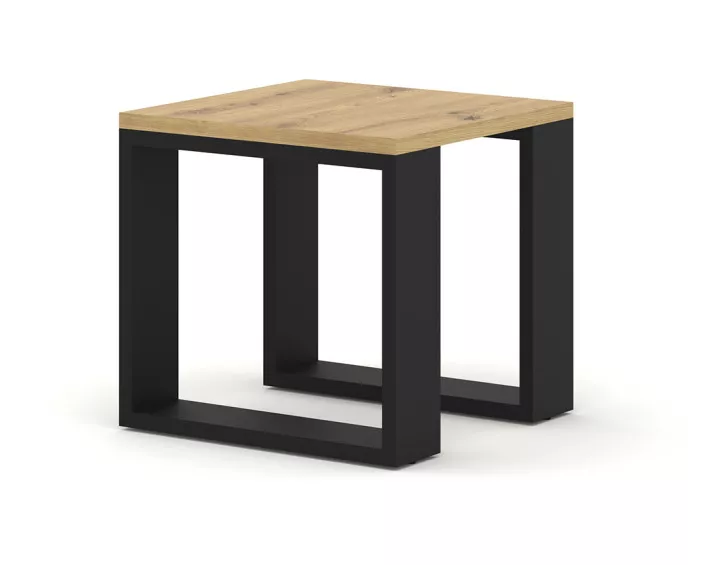 Lot de deux tables basses bois et noir 60 et 38 cm Donnely