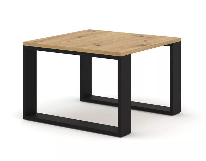 Lot de deux tables basses bois et noir 60 et 38 cm Donnely