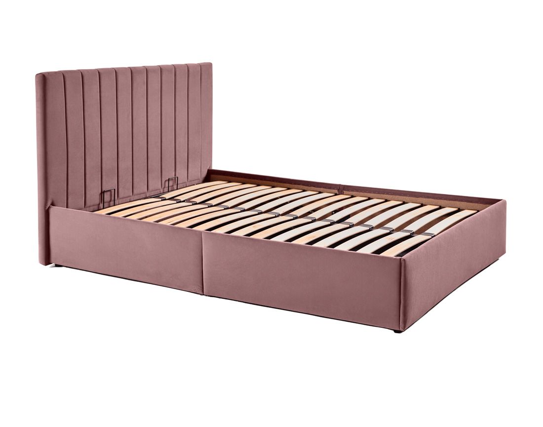 Klimt - lit coffre - 140x190 - en velours - sommier inclus Bestmobilier