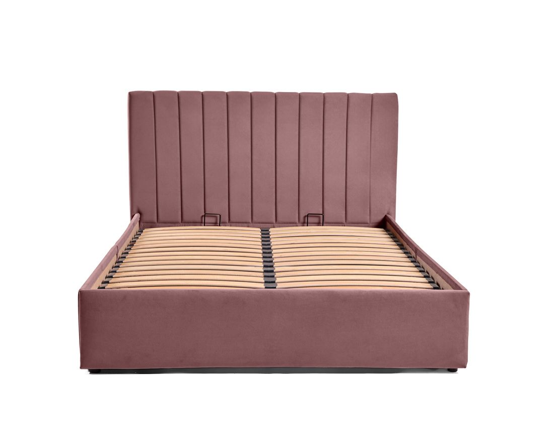Klimt - lit coffre - 140x190 - en velours - sommier inclus Bestmobilier