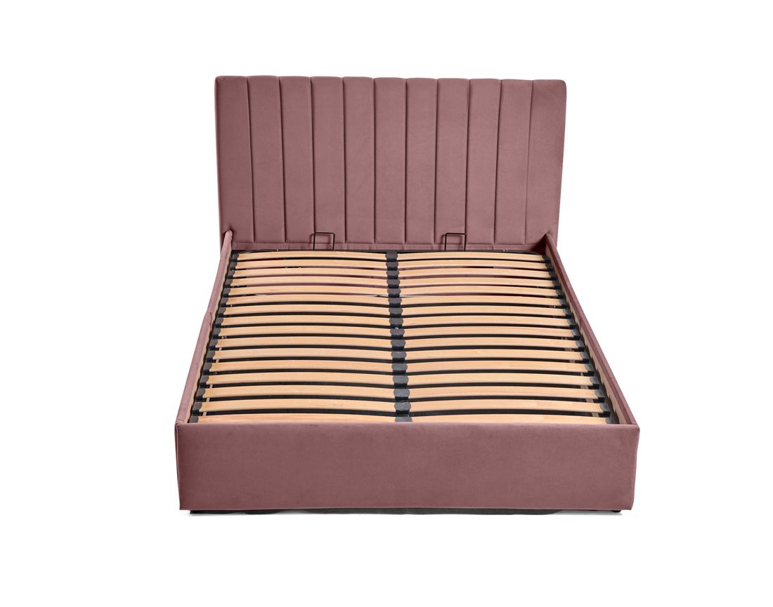 Klimt - lit coffre - 140x190 - en velours - sommier inclus Bestmobilier