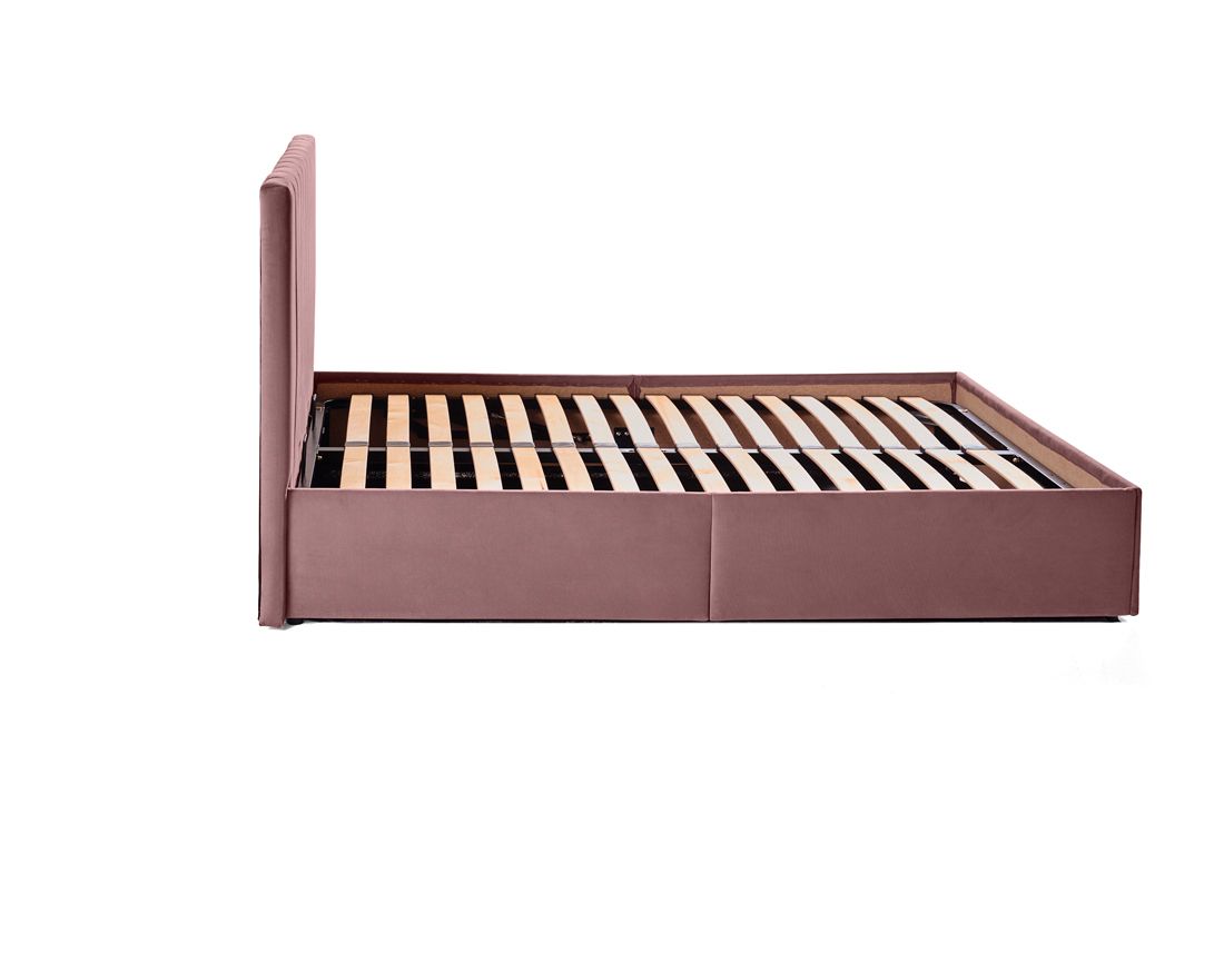 Klimt - lit coffre - 140x190 - en velours - sommier inclus Bestmobilier