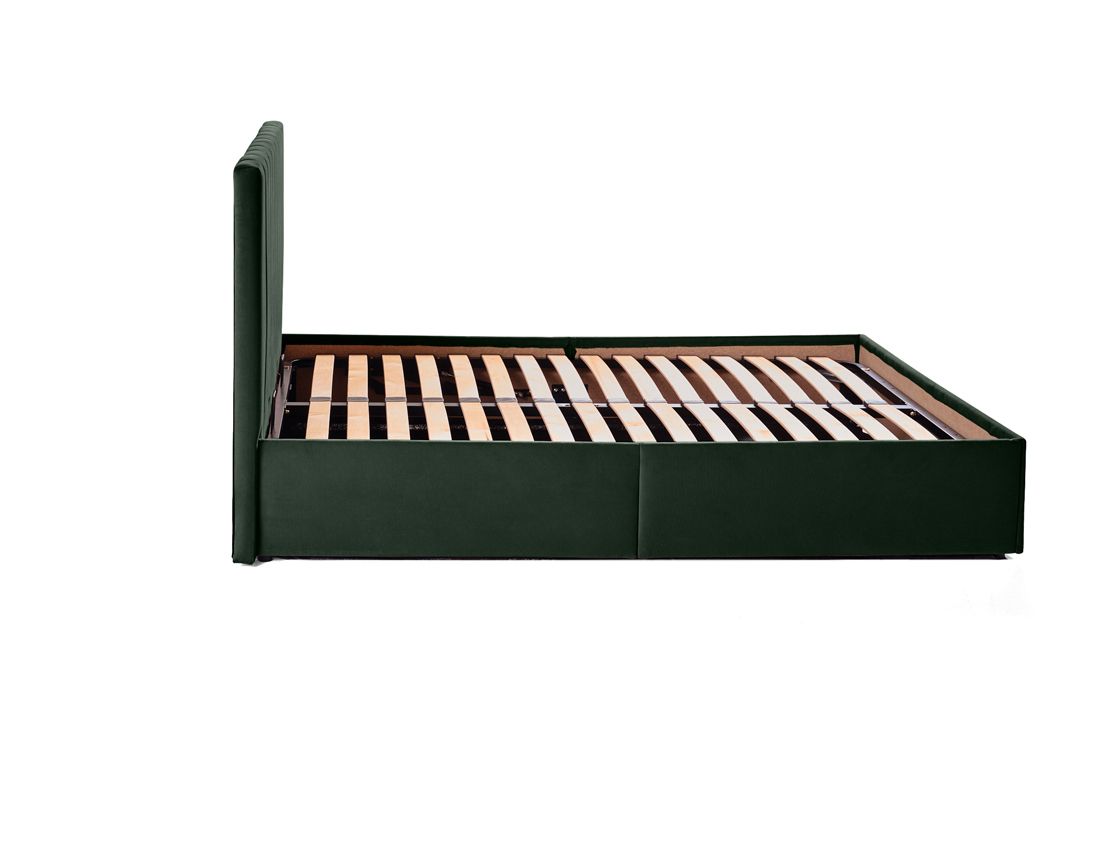 Klimt - lit coffre - 160x200 - en velours - sommier inclus Bestmobilier