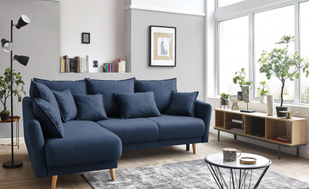 BOBOCHIC MIA - Canapé d'angle convertible scandinave - avec coffre - 4 places - Gauche BOBOCHIC MIA - Canapé d'angle convertible scandinave - avec coffre - 4 places - Gauche