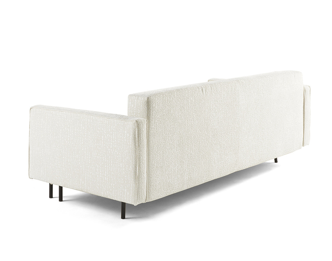 Canapé droit 3 places convertible avec coffre en tissu velours relief Charlie Canapé droit 3 places convertible avec coffre en tissu velours relief Charlie