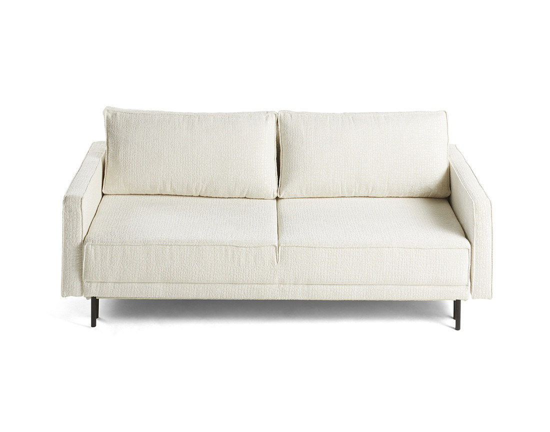 Canapé droit 3 places convertible avec coffre en tissu velours relief Charlie Canapé droit 3 places convertible avec coffre en tissu velours relief Charlie