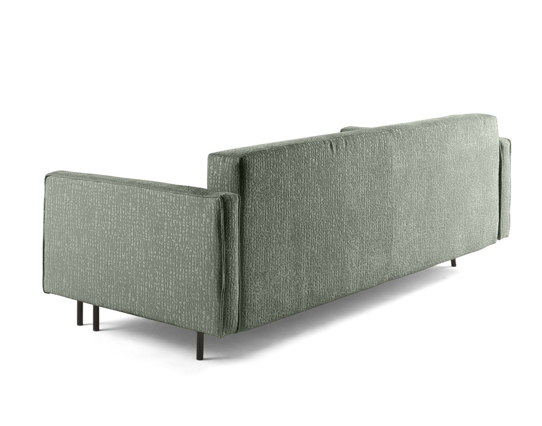 Canapé droit 3 places convertible avec coffre en tissu velours relief Charlie