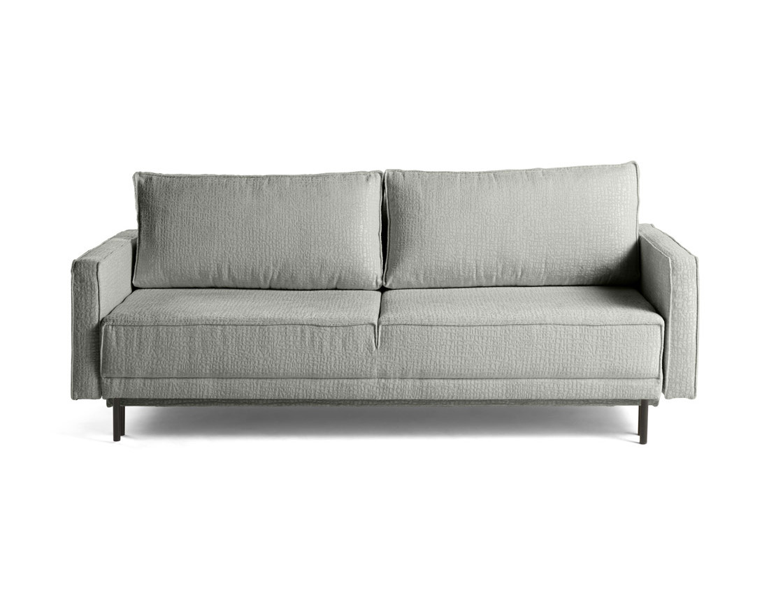 Canapé droit 3 places convertible avec coffre en tissu velours relief Charlie Canapé droit 3 places convertible avec coffre en tissu velours relief Charlie