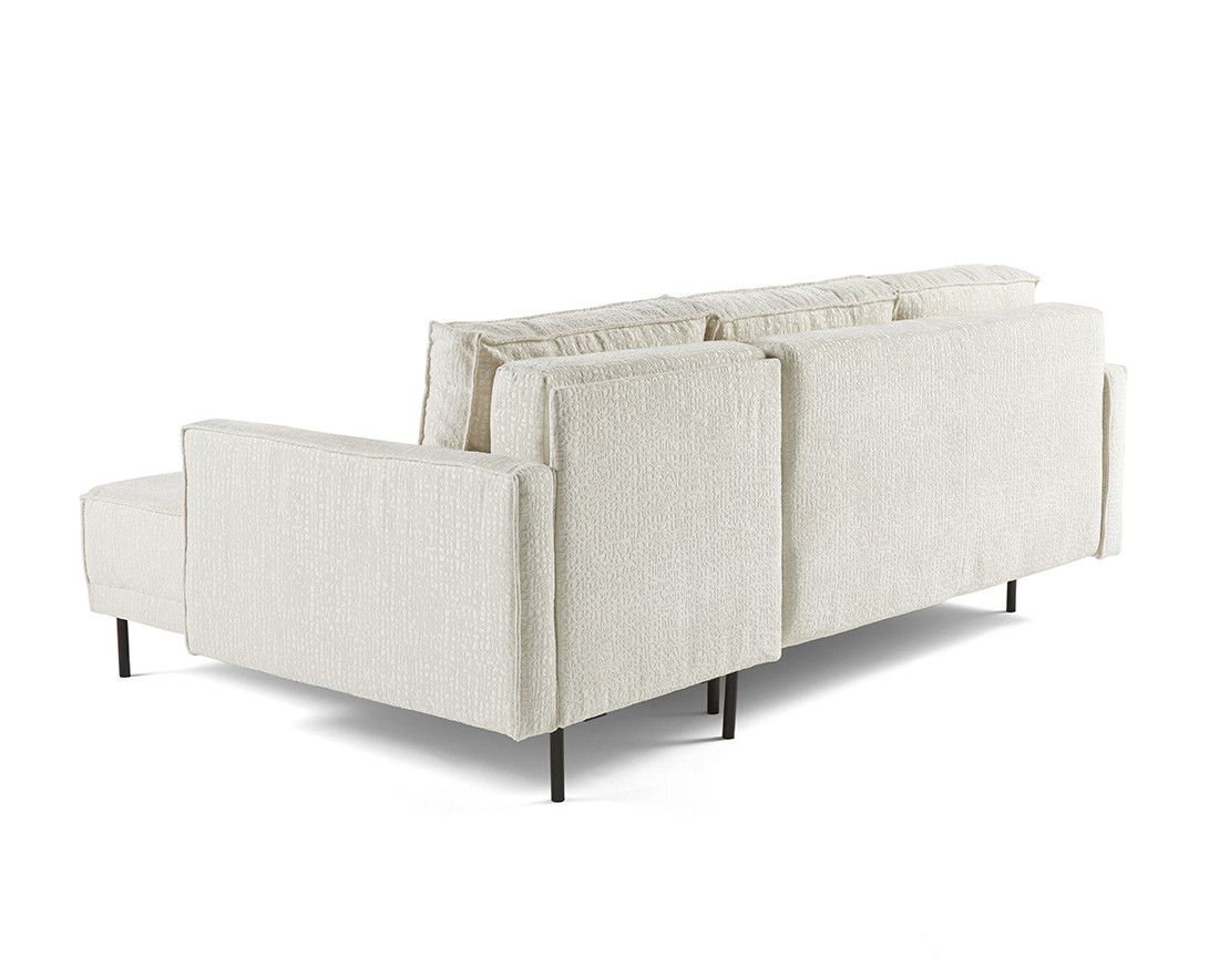 Canapé d'angle convertible avec coffre en tissu velours relief Charlie Canapé d'angle convertible avec coffre en tissu velours relief Charlie