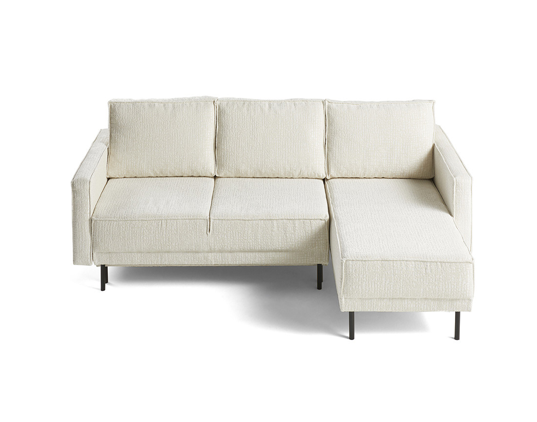 Canapé d'angle convertible avec coffre en tissu velours relief Charlie Canapé d'angle convertible avec coffre en tissu velours relief Charlie