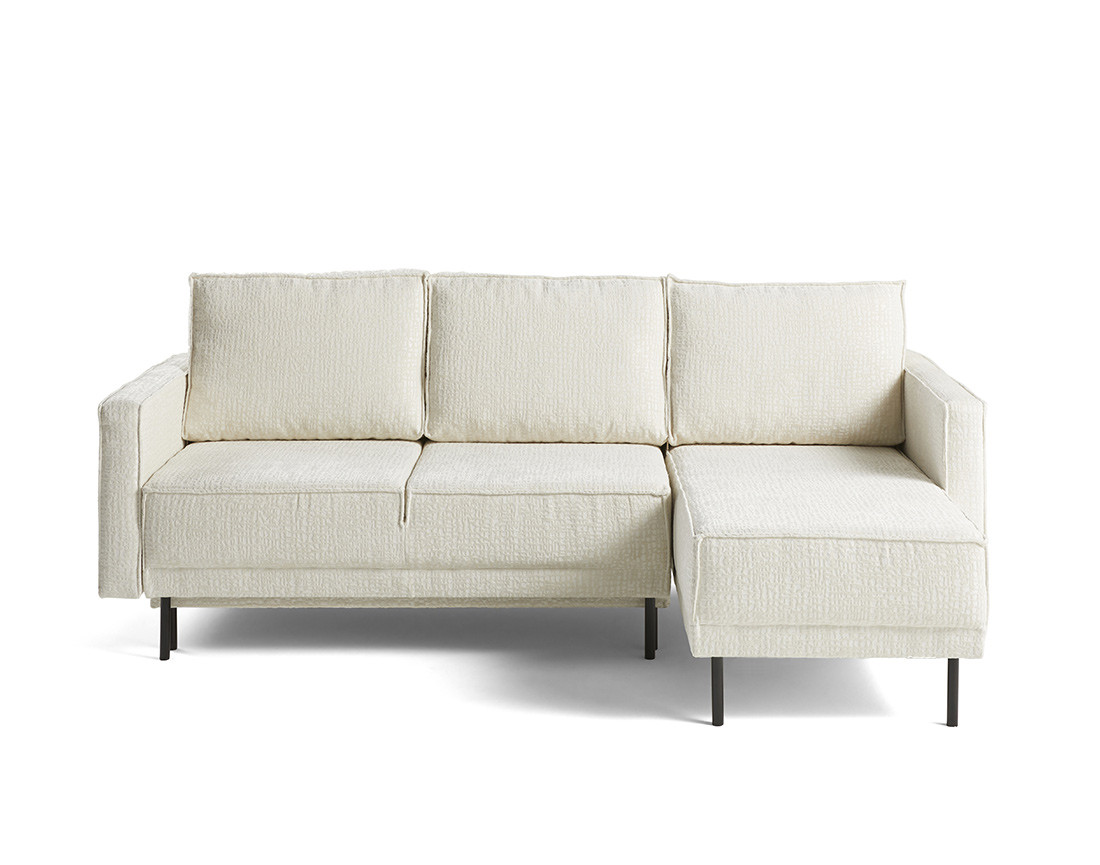 Canapé d'angle convertible avec coffre en tissu velours relief Charlie Canapé d'angle convertible avec coffre en tissu velours relief Charlie