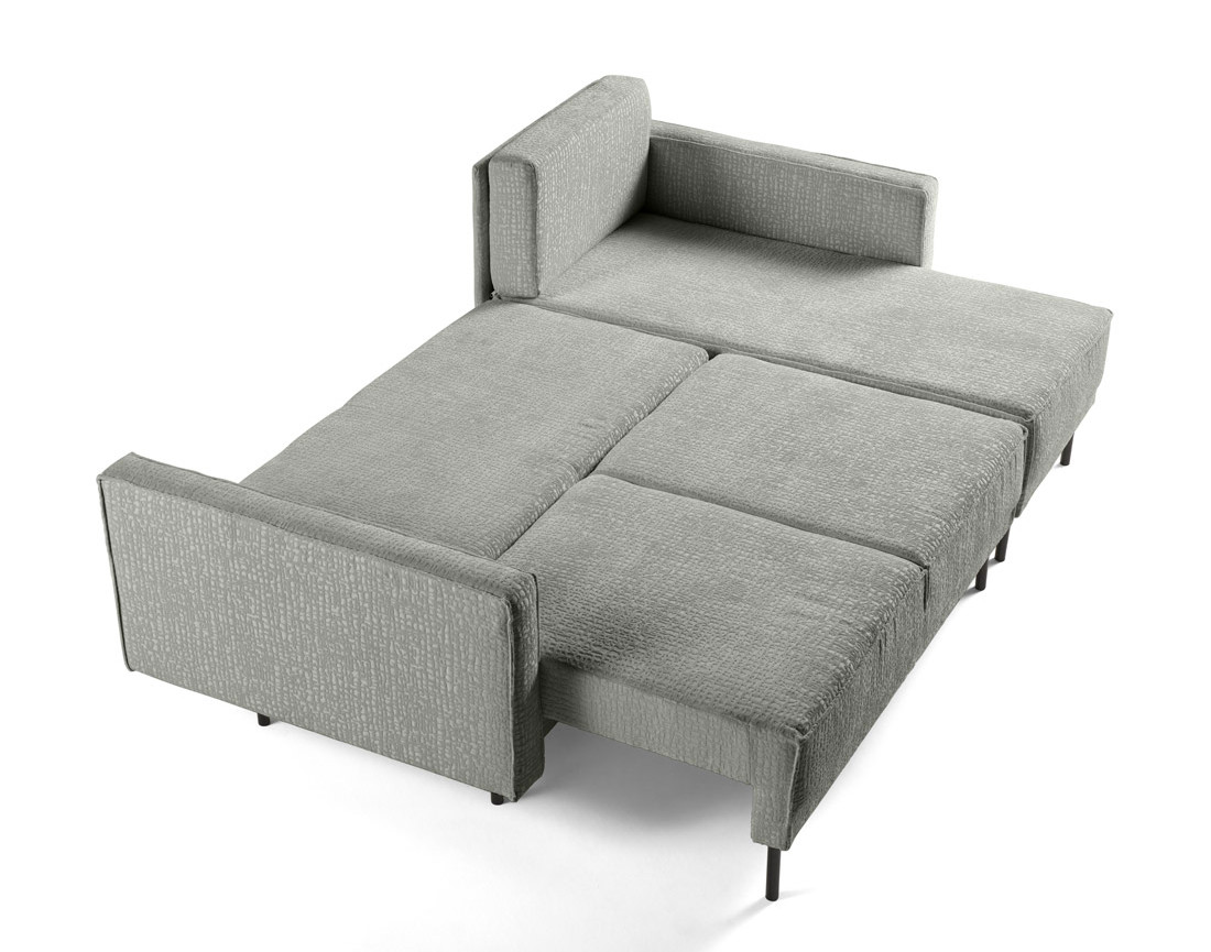 Canapé d'angle convertible avec coffre en tissu velours relief Charlie Canapé d'angle convertible avec coffre en tissu velours relief Charlie