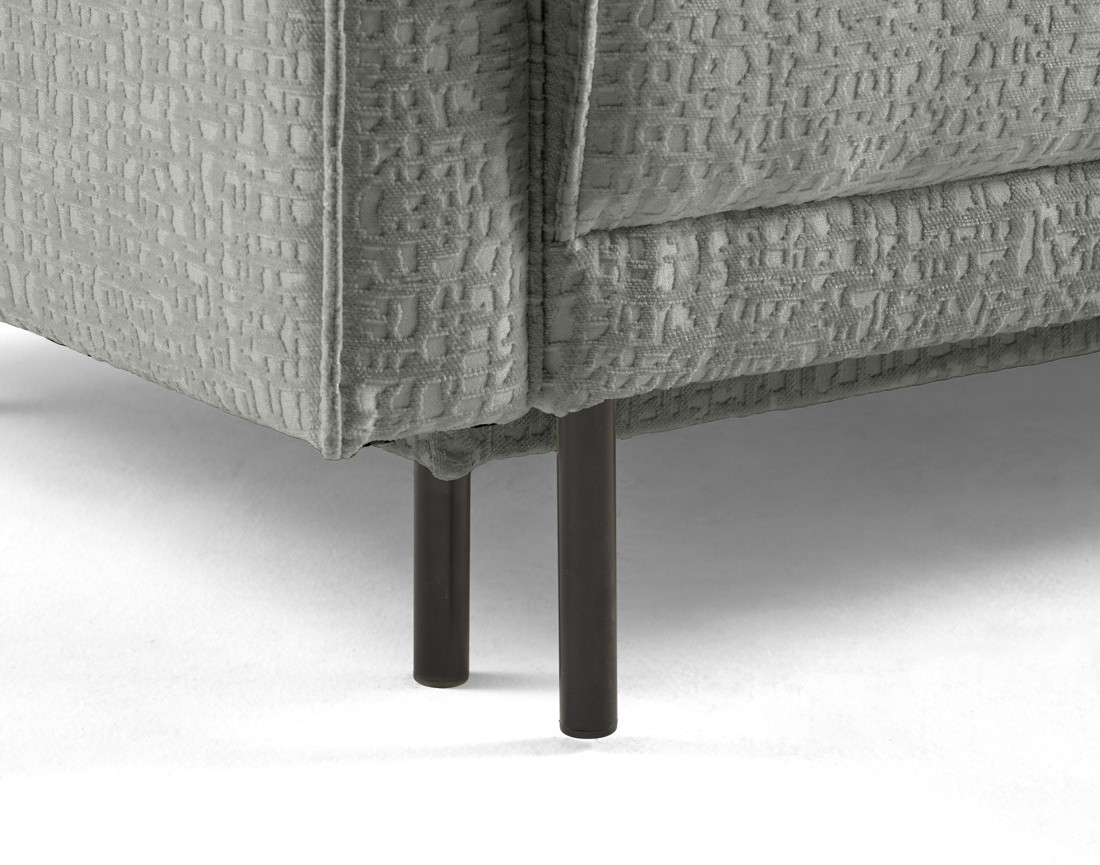 Canapé d'angle convertible avec coffre en tissu velours relief Charlie Canapé d'angle convertible avec coffre en tissu velours relief Charlie