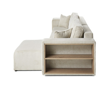 Canapé d'angle 4 places convertible avec poufs Topaze - Best Mobilier