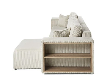 Canapé d'angle 4 places convertible avec poufs Topaze - Best Mobilier