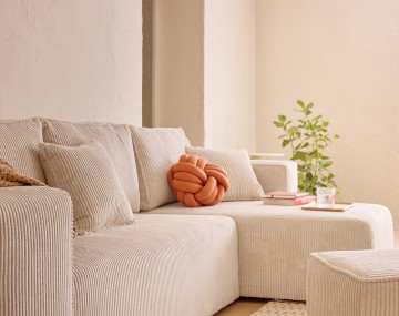 Canapé d'angle 4 places convertible avec poufs Topaze - Best Mobilier