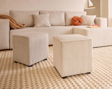 Canapé d'angle 4 places convertible avec poufs Topaze - Best Mobilier