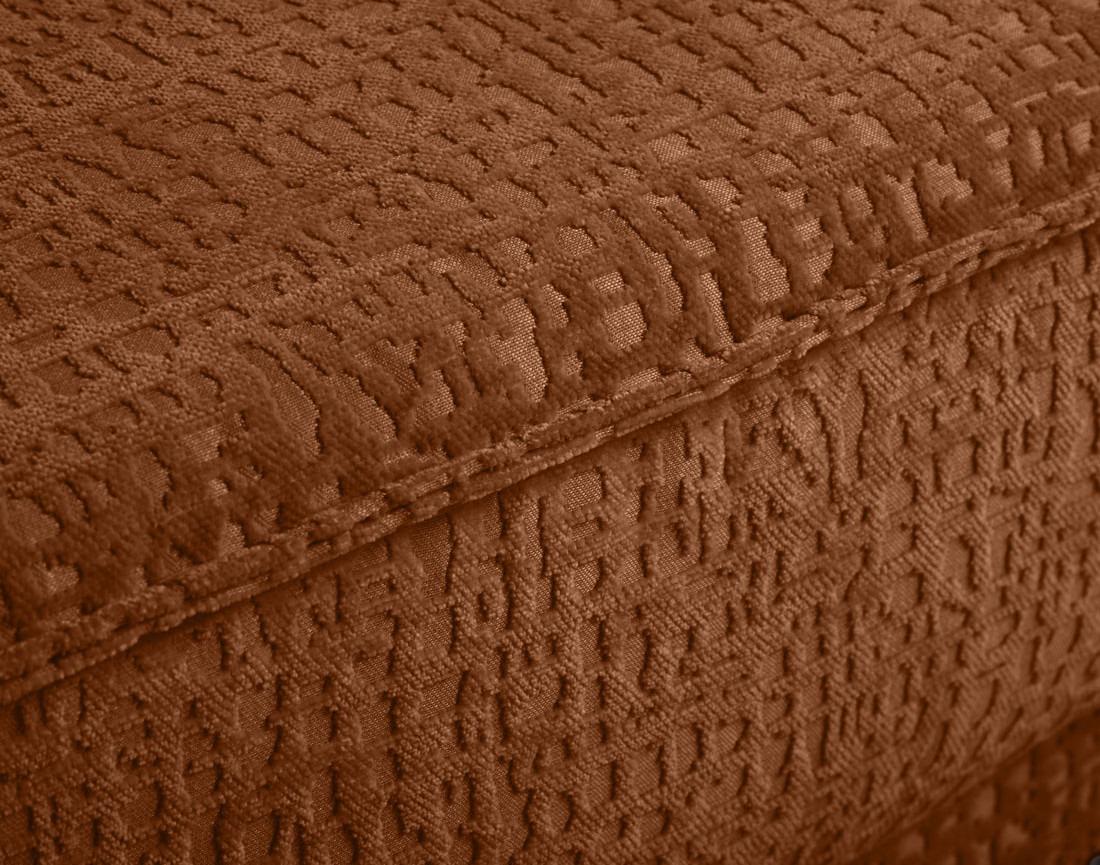 Canapé droit 2 places en tissu velours relief Charlie