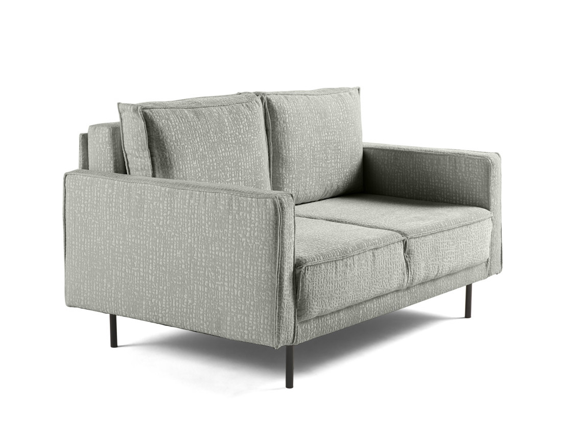 Canapé droit 2 places en tissu velours relief Charlie Canapé droit 2 places en tissu velours relief Charlie