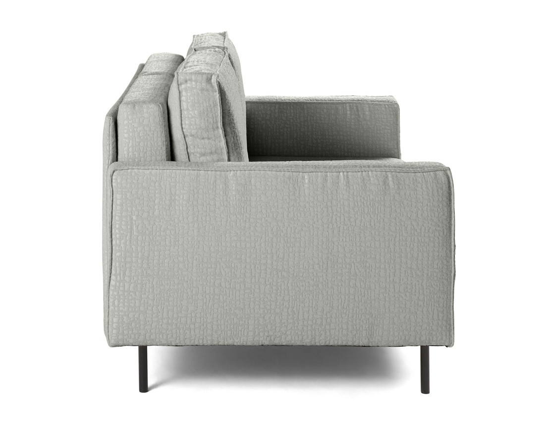Canapé droit 2 places en tissu velours relief Charlie Canapé droit 2 places en tissu velours relief Charlie