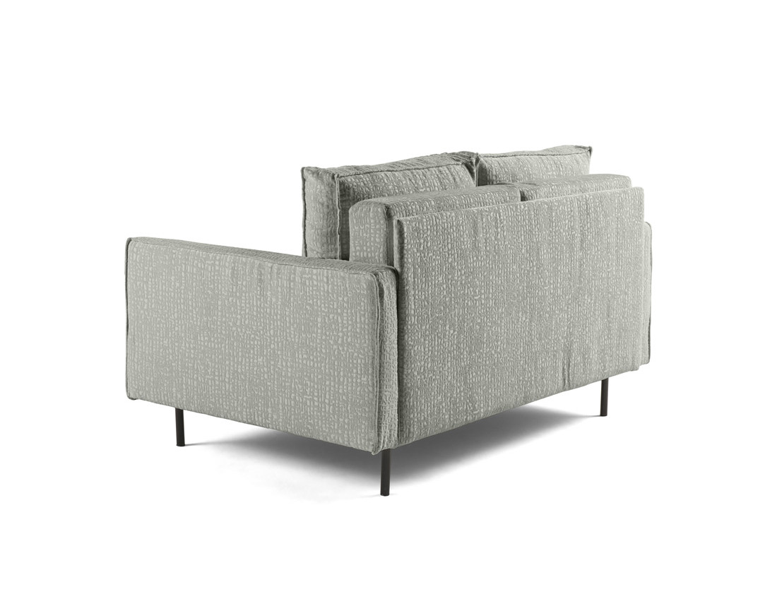 Canapé droit 2 places en tissu velours relief Charlie Canapé droit 2 places en tissu velours relief Charlie