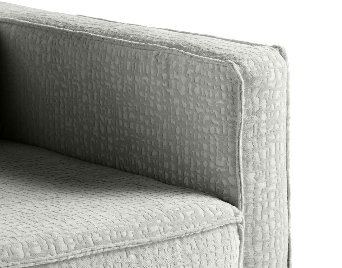 Canapé droit 2 places en tissu velours relief Charlie Canapé droit 2 places en tissu velours relief Charlie
