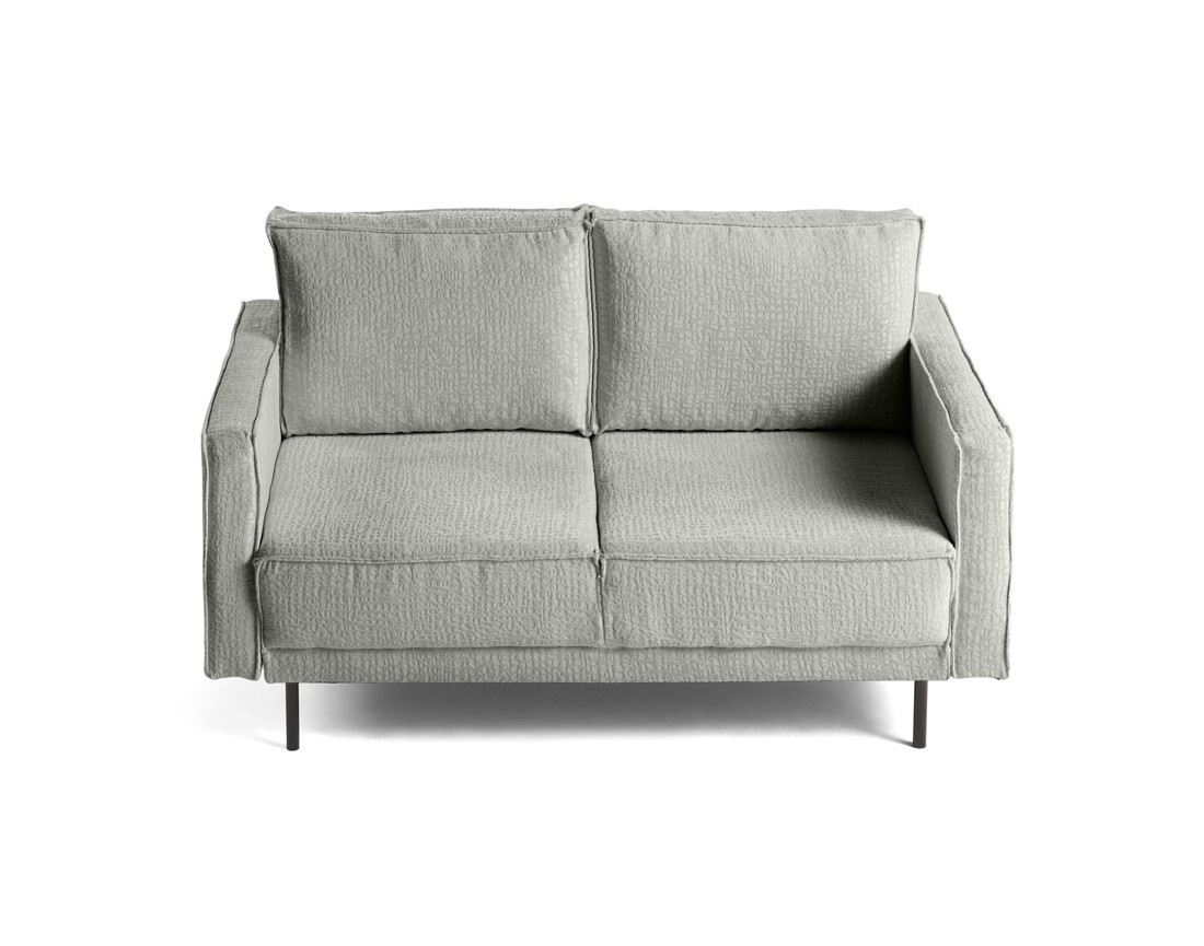 Canapé droit 2 places en tissu velours relief Charlie Canapé droit 2 places en tissu velours relief Charlie