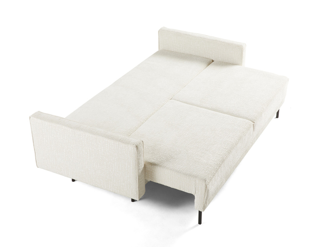 Canapé droit 3 places convertible avec coffre en tissu velours relief Charlie Canapé droit 3 places convertible avec coffre en tissu velours relief Charlie