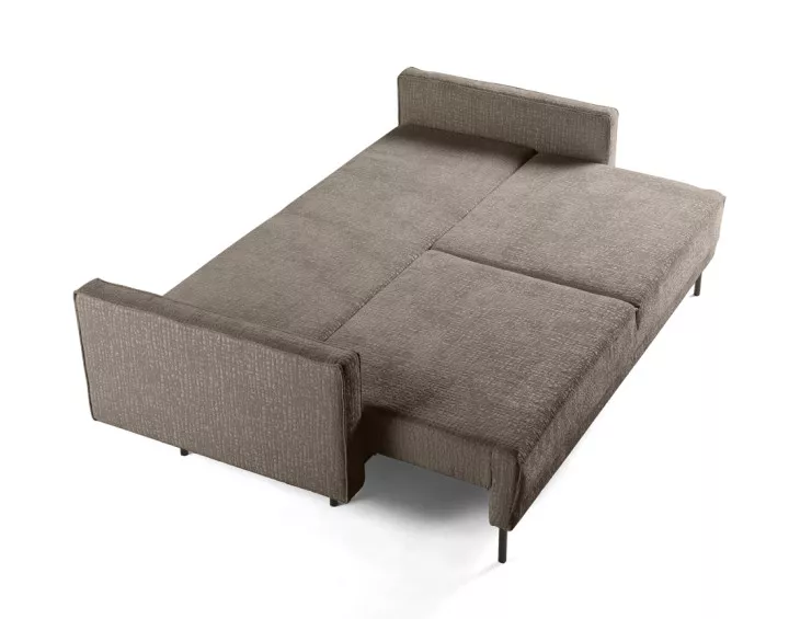 Canapé droit 3 places convertible avec coffre en tissu velours relief Charlie