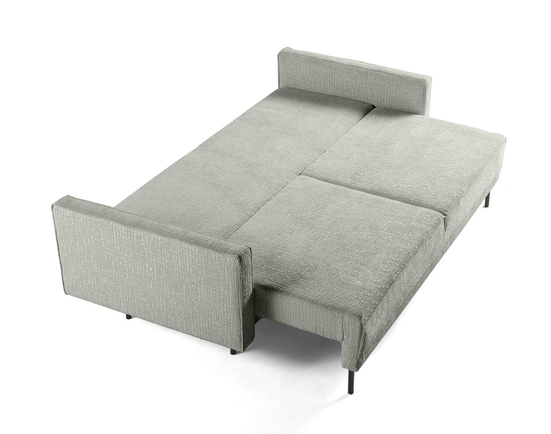 Canapé droit 3 places convertible avec coffre en tissu velours relief Charlie Canapé droit 3 places convertible avec coffre en tissu velours relief Charlie