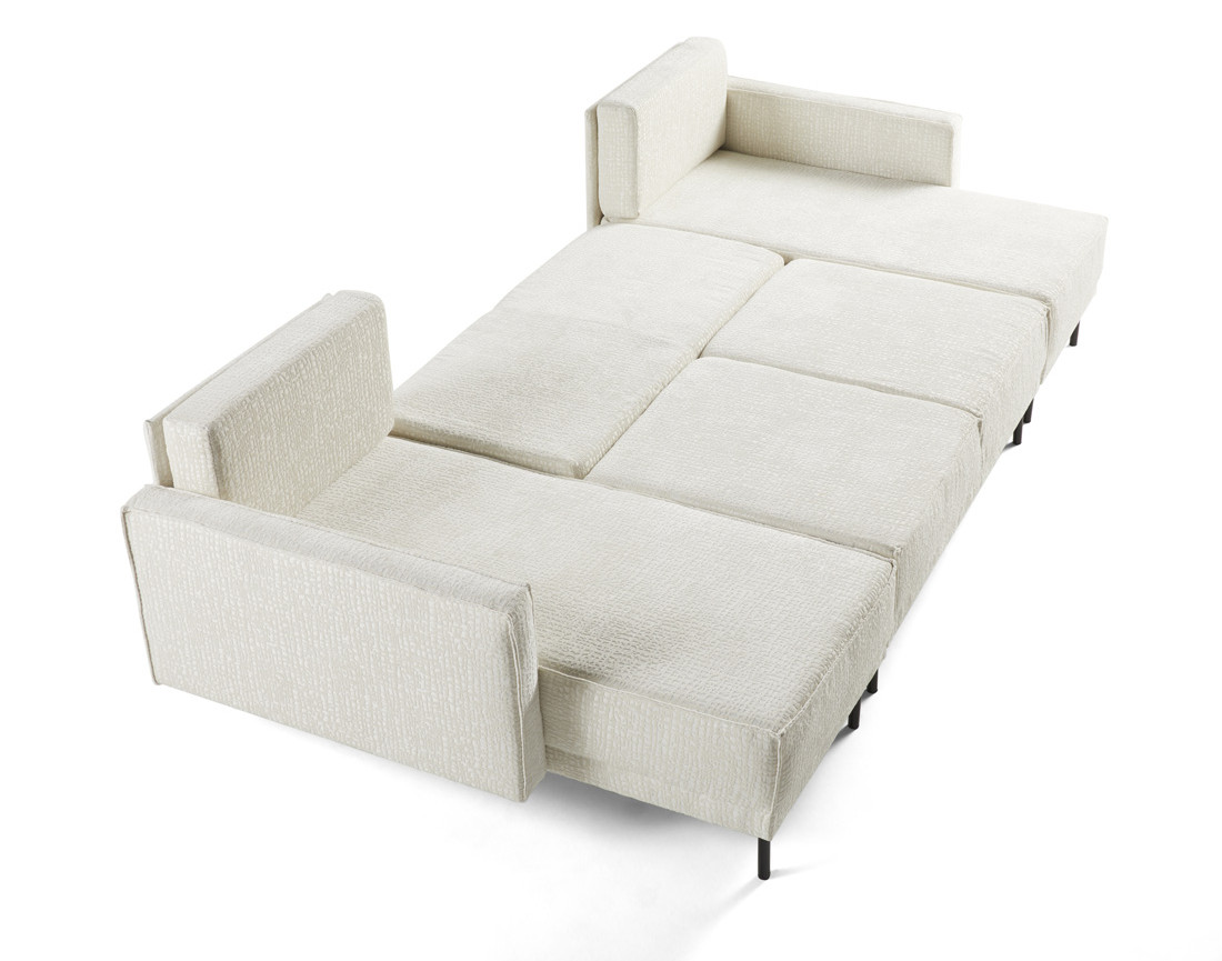 Canapé panoramique convertible coffre en tissu velours relief Charlie Canapé panoramique convertible coffre en tissu velours relief Charlie