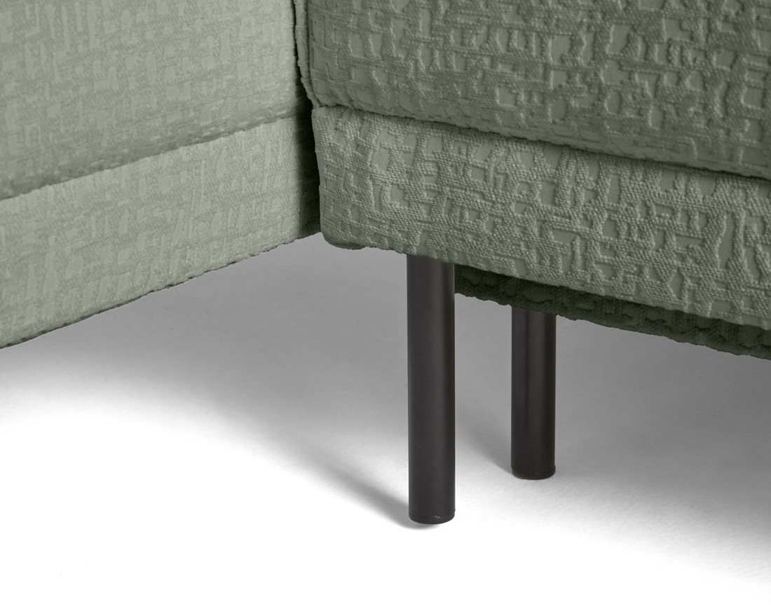 Canapé panoramique convertible coffre en tissu velours relief Charlie