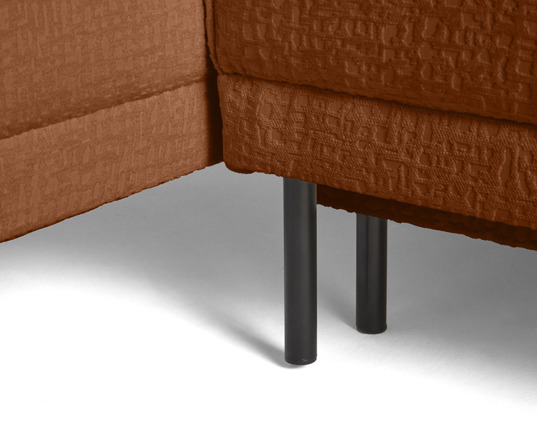 Canapé panoramique convertible coffre en tissu velours relief Charlie