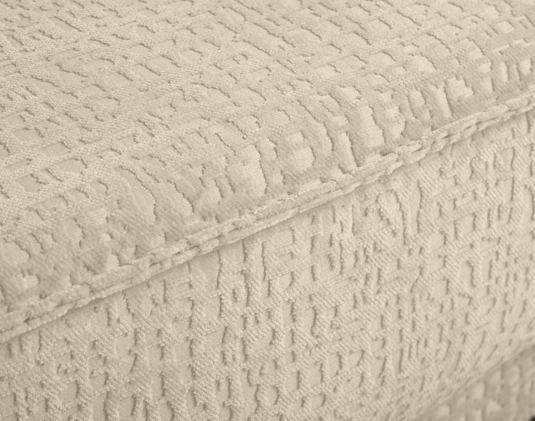 Canapé panoramique convertible coffre en tissu velours relief Charlie