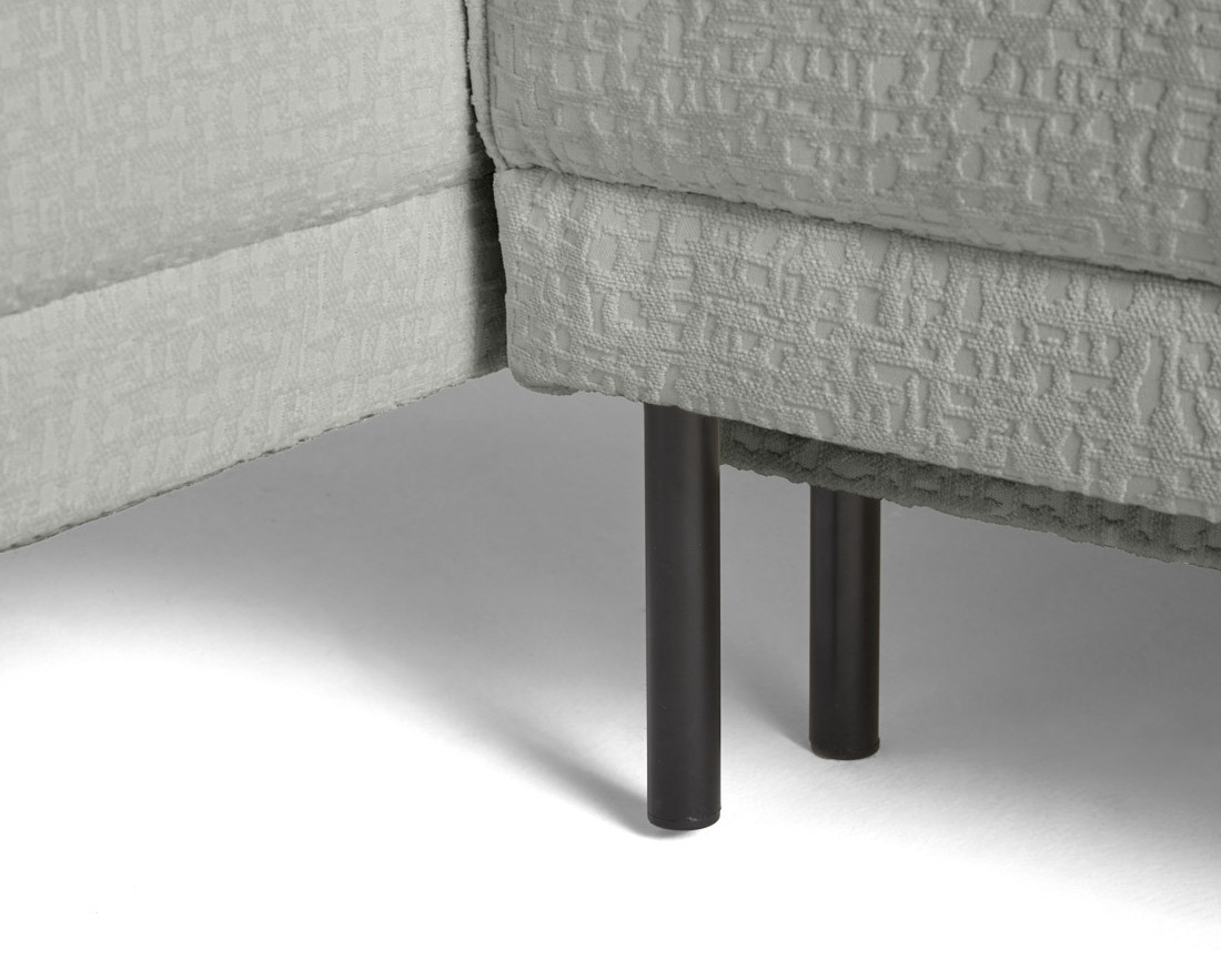 Canapé panoramique convertible coffre en tissu velours relief Charlie Canapé panoramique convertible coffre en tissu velours relief Charlie
