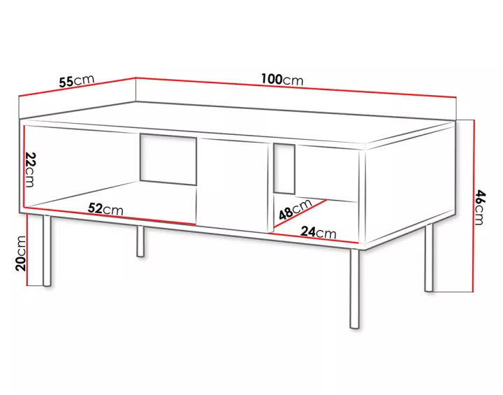 Table basse bois 100 cm Franco