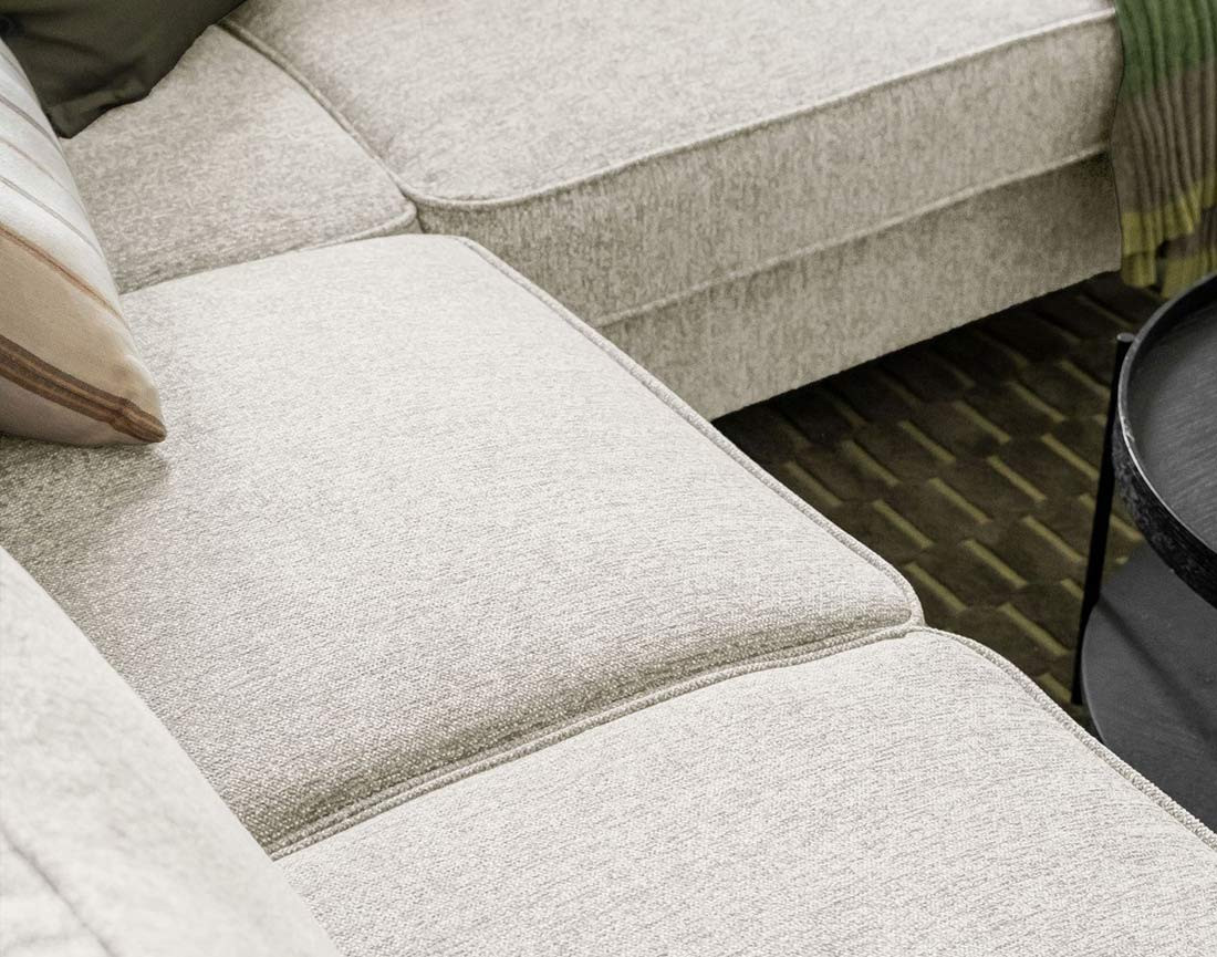 Canapé d'angle droit 5 places convertible en tissu Molly