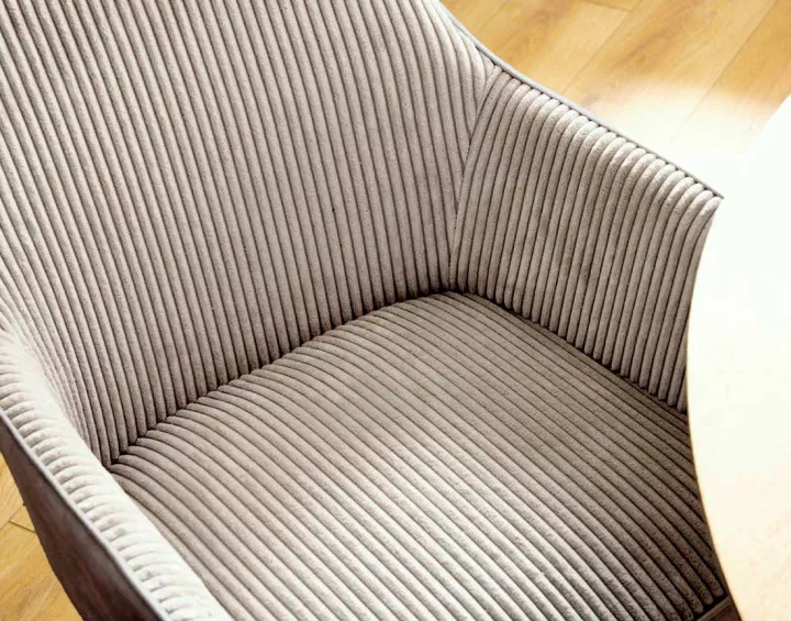 Lot de 2 fauteuils en velours côtelé et velours gris Lormi