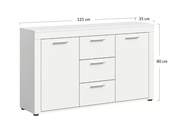 Buffet bas blanc 125 cm Stafford