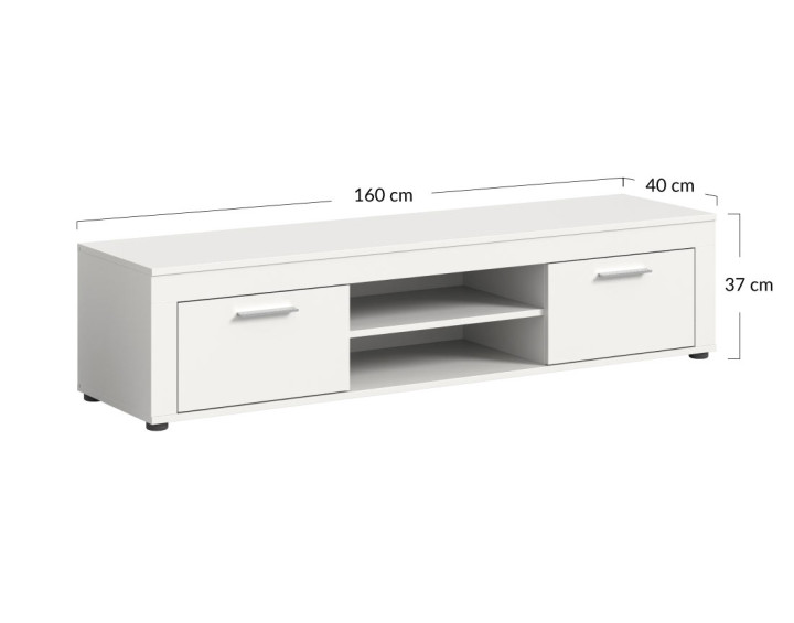 Meuble TV blanc 160 cm Stafford