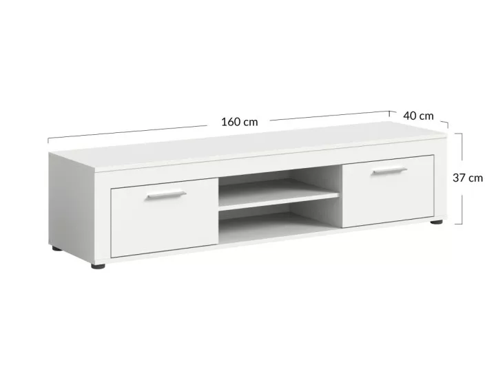 Meuble TV blanc 160 cm Stafford