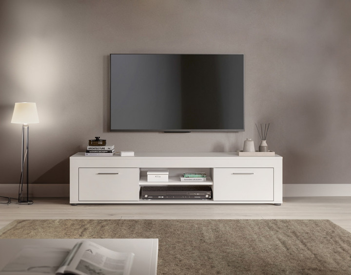 Meuble TV blanc 160 cm Stafford