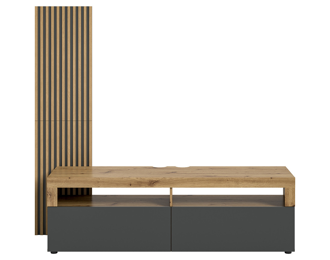 Meuble TV bois et gris 160 cm Brentford