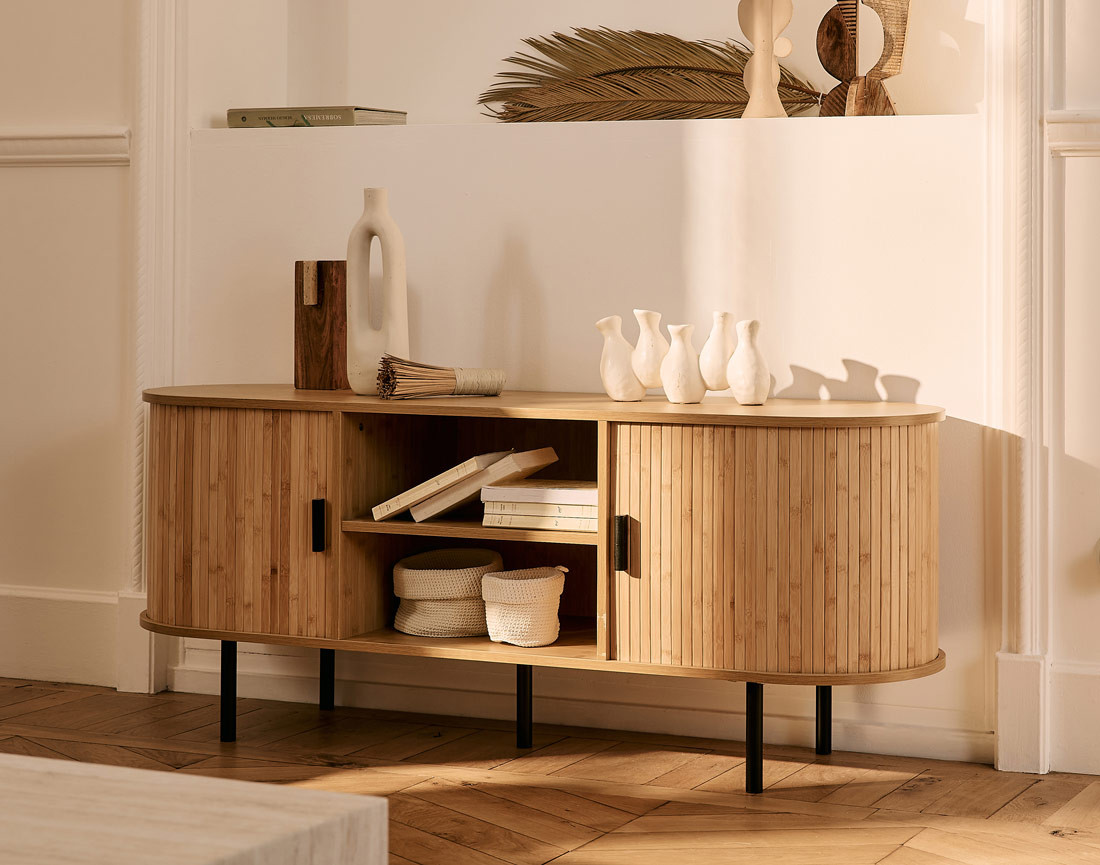 Meuble TV bambou 140 cm Kofu