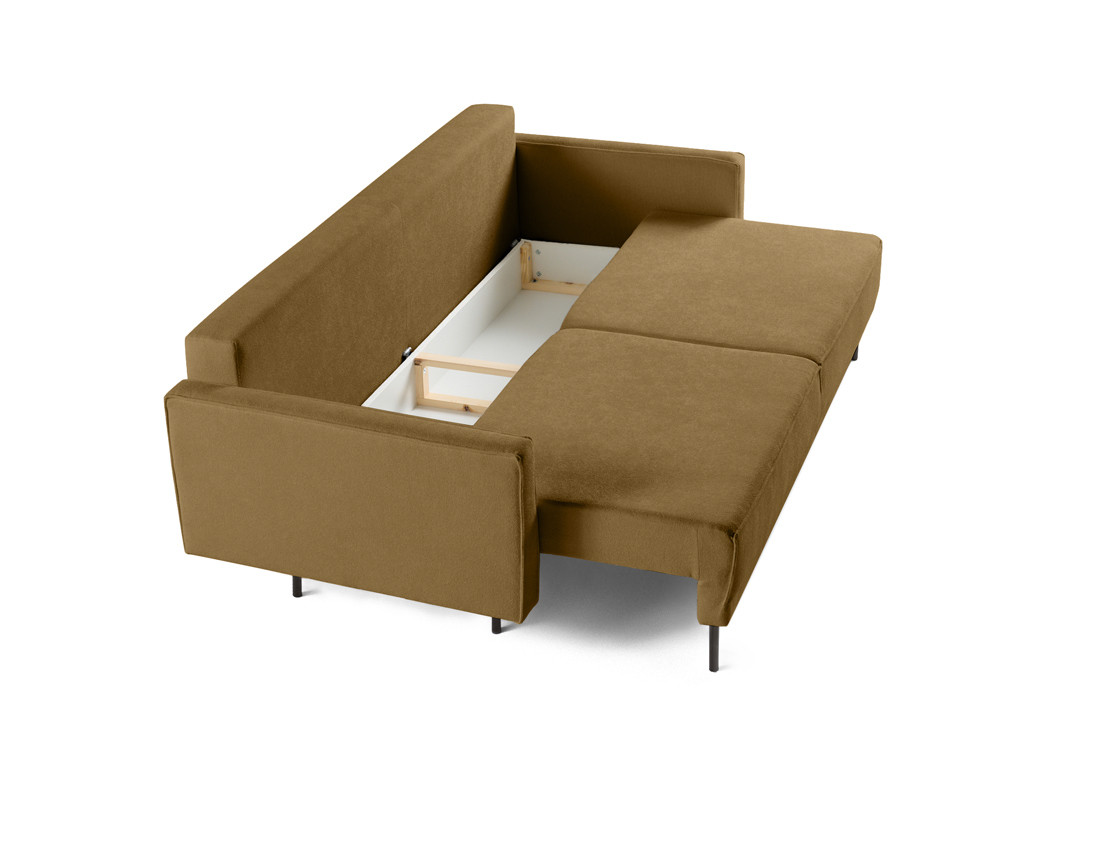 Canapé droit 3 places convertible avec coffre en tissu Charlie