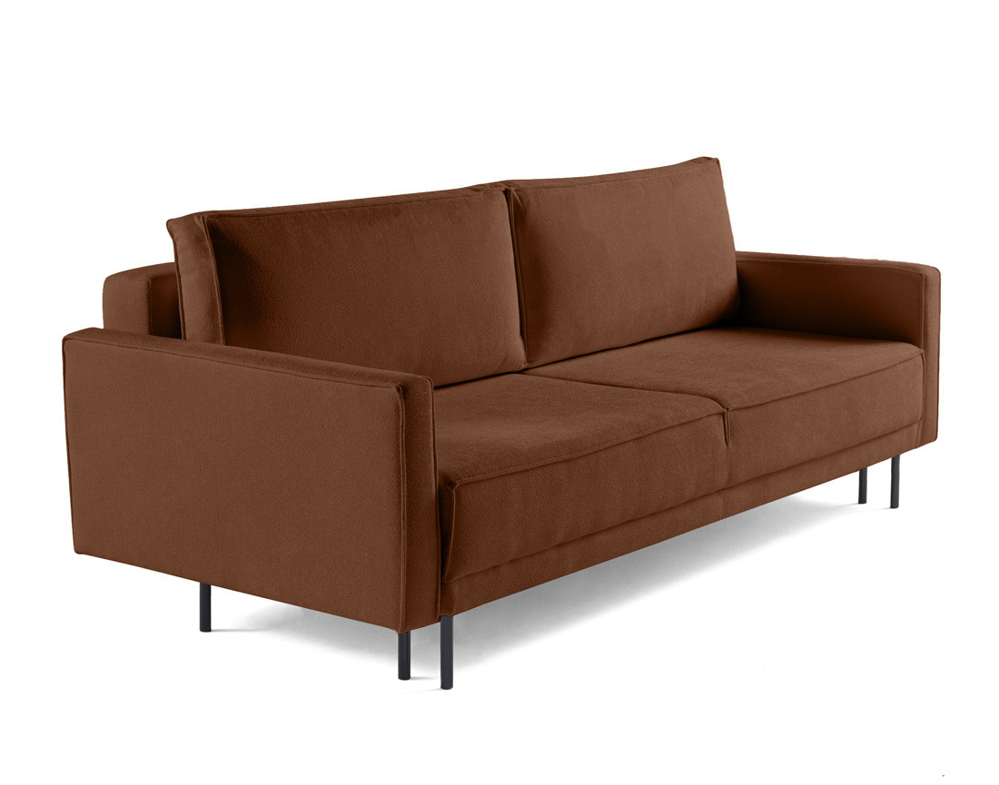 Canapé droit 3 places convertible avec coffre en tissu Charlie